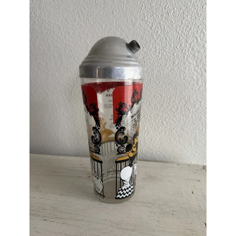 Vintage Hazel Atlas Ragtime Bar Cocktail Martini Shaker‎ Chrome Lid-no Cap